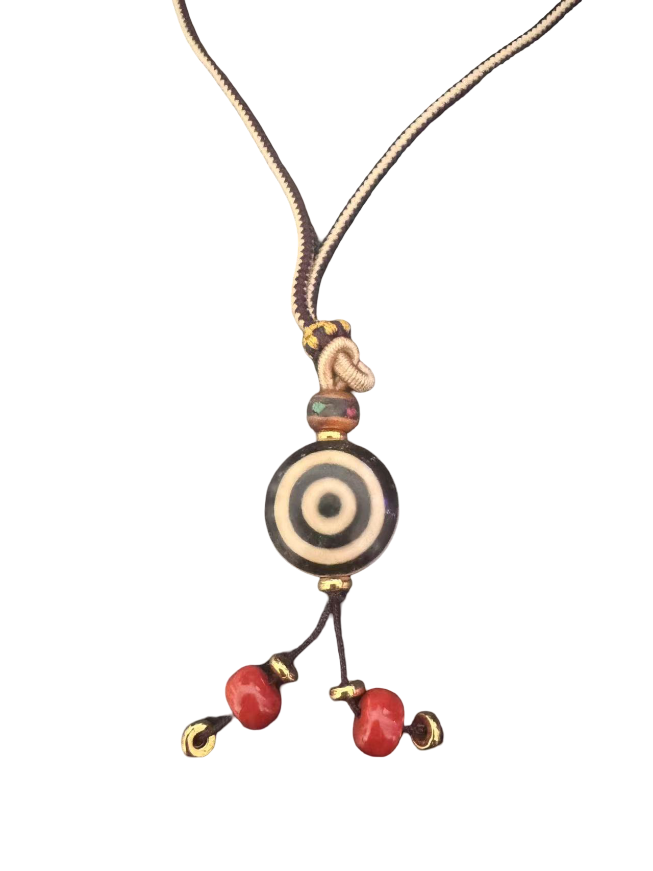 Tibetische Halskette mit Dzi-Stein