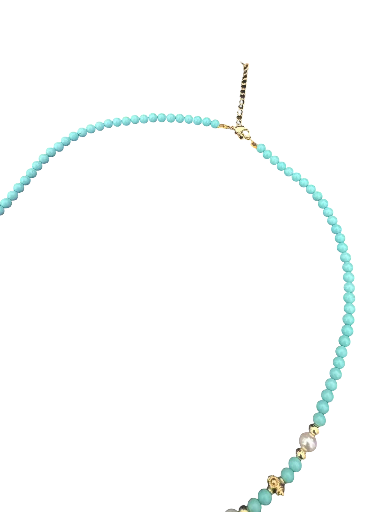 Tibetische Halskette aus geschnitztem Türkis