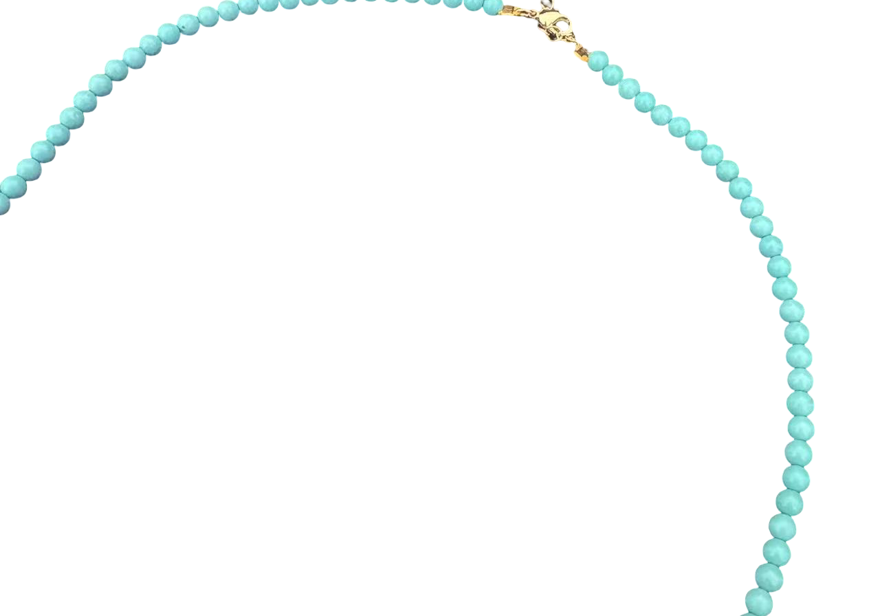 Tibetische Halskette aus geschnitztem Türkis