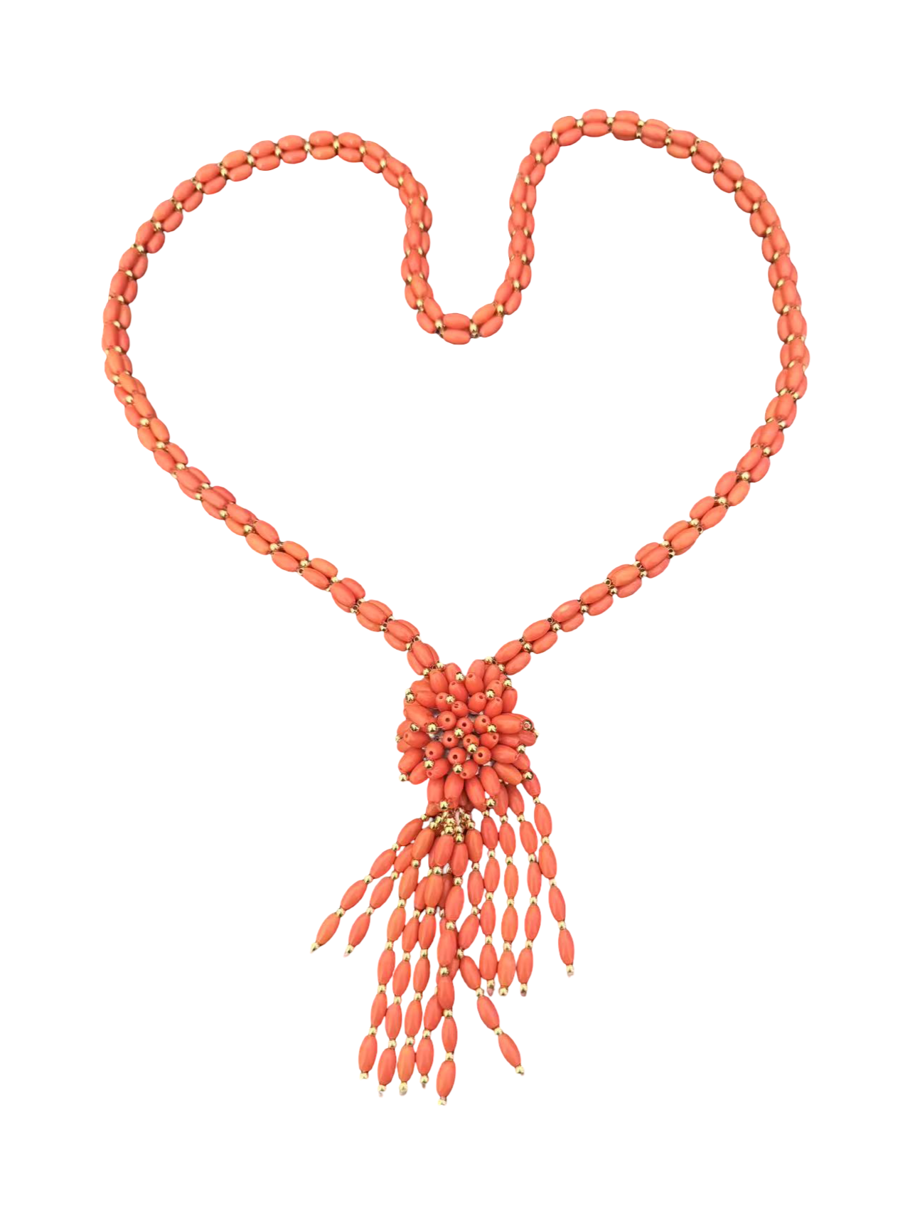 Details für Tibetische Halskette mit Korallen-Optik – Handgefertigt ansehen Tibetische Halskette mit Korallen-Optik