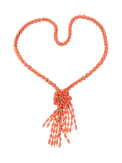 Details für Tibetische Halskette mit Korallen-Optik – Handgefertigt ansehen Tibetische Halskette mit Korallen-Optik