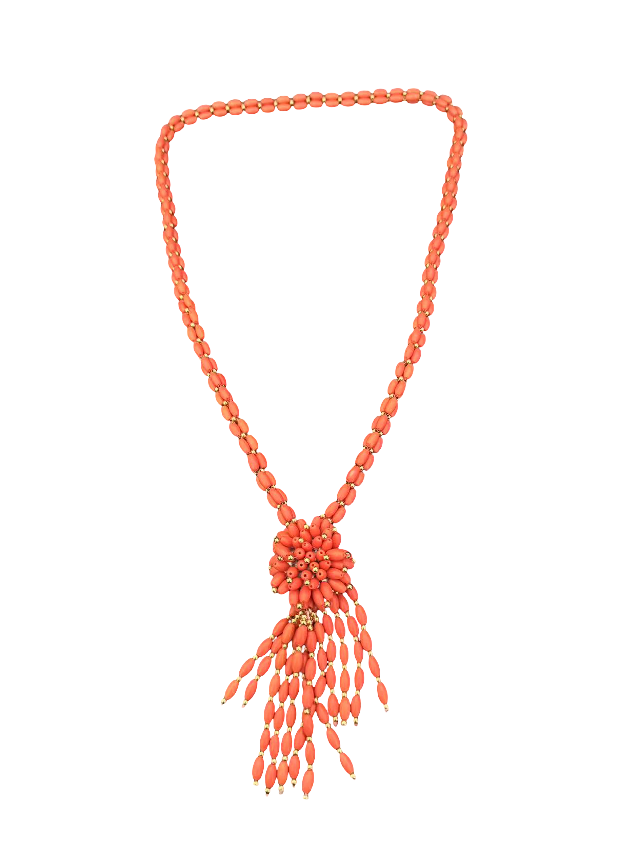 Details für Tibetische Halskette mit Korallen-Optik – Handgefertigt ansehen Tibetische Halskette mit Korallen-Optik