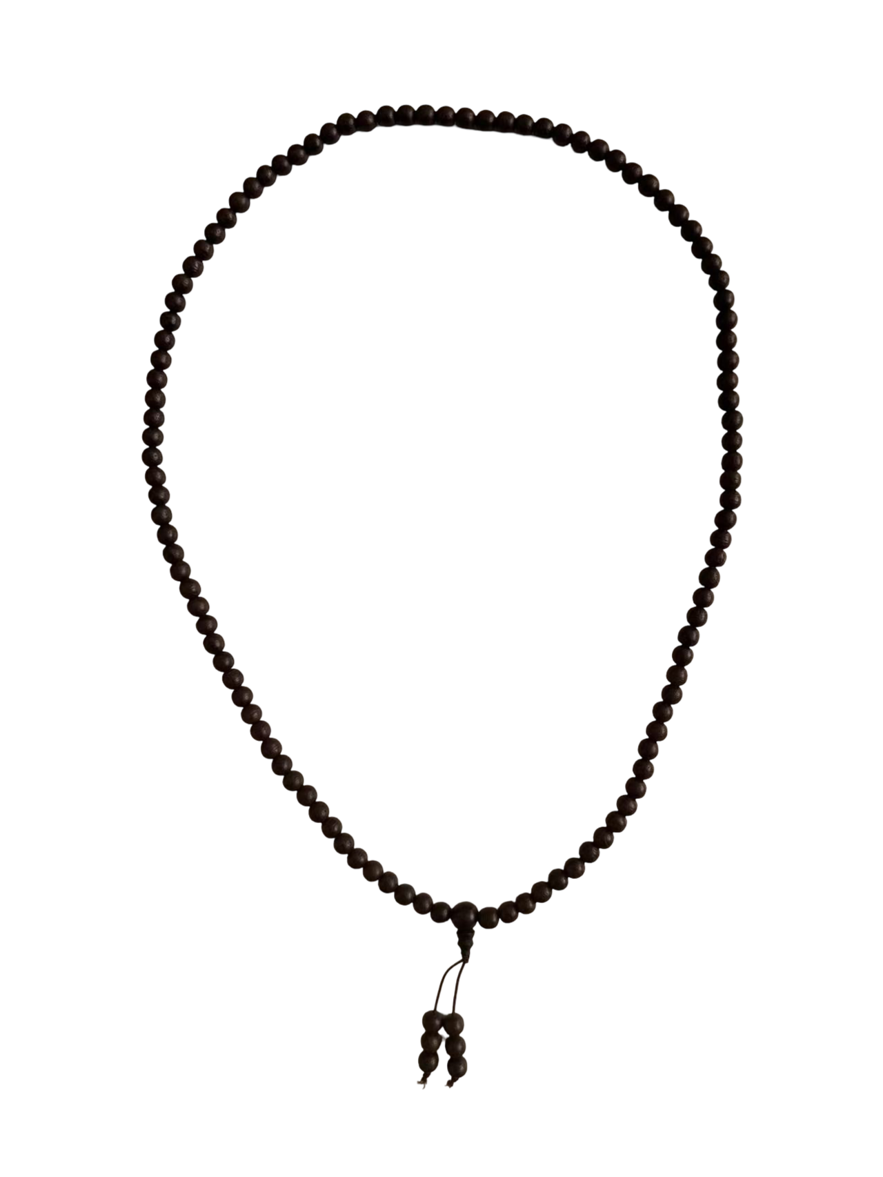 Handgefertigte Gebetskette aus schwarzem Adlerholz mit 108 Perlen für Meditation und spirituelle Rituale.