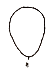 Handgefertigte Gebetskette aus schwarzem Adlerholz mit 108 Perlen für Meditation und spirituelle Rituale.