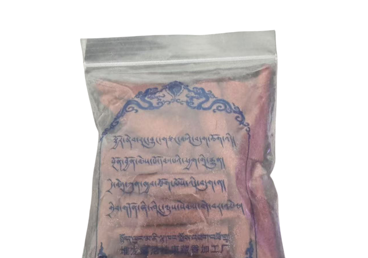 Tibetische Räucherstäbchen in transparenter Verpackung, ideal für Meditation und Yoga.