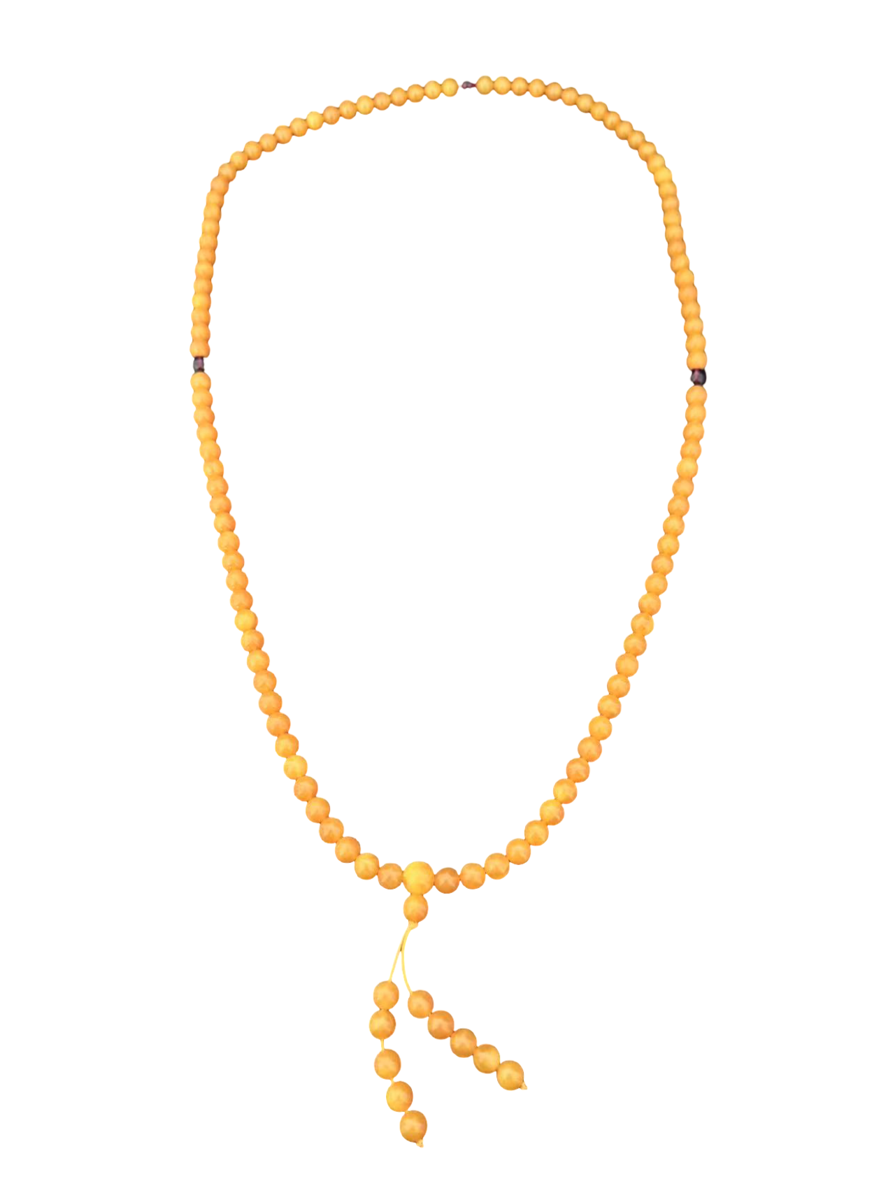 Mala aus Kunst-Bernstein mit 108 Perlen im tibetischen Stil für Meditation und Yoga.