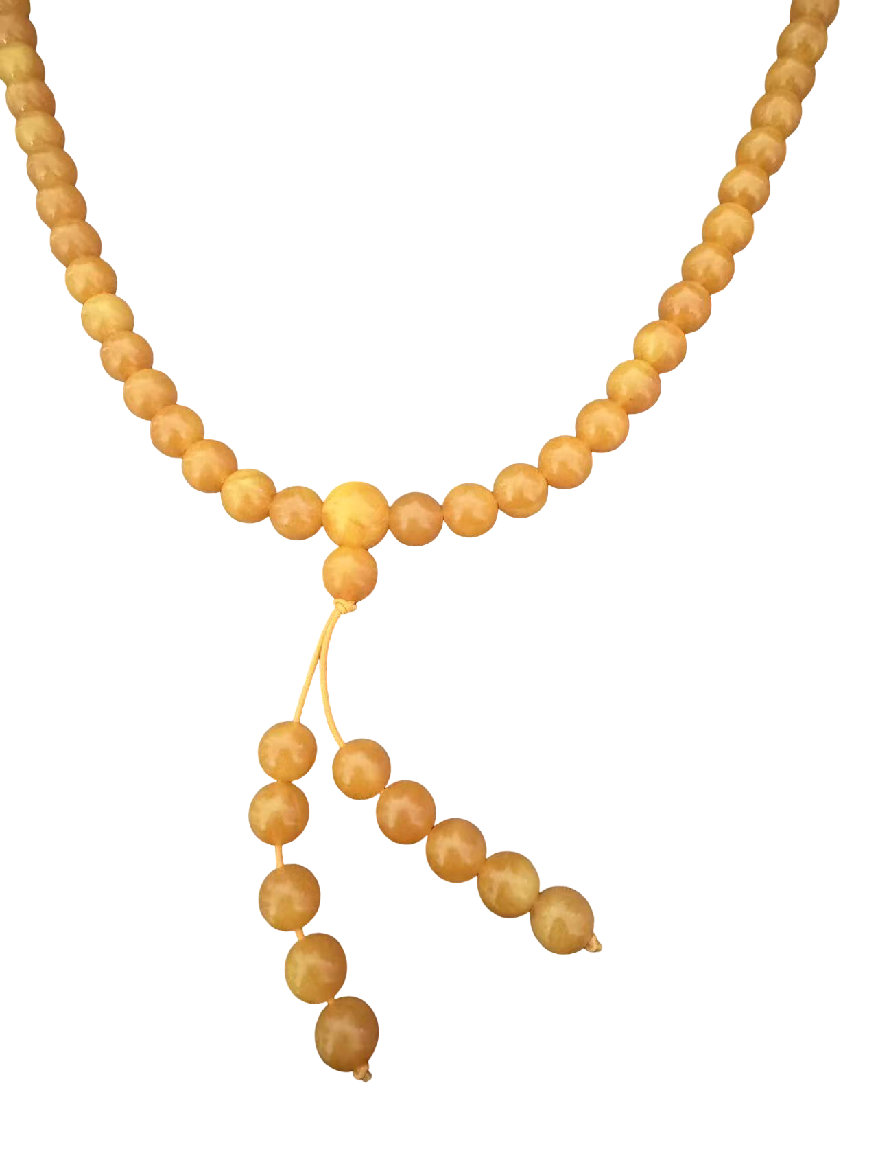 Mala aus Kunst-Bernstein im tibetischen Stil, 108 Perlen für Meditation und Yoga, leicht und angenehm zu tragen.