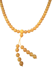 Mala aus Kunst-Bernstein im tibetischen Stil, 108 Perlen für Meditation und Yoga, leicht und angenehm zu tragen.