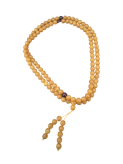 Mala aus Kunst-Bernstein mit 108 Perlen im tibetischen Stil für Meditation und Yoga.