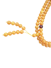 Tibetische Mala mit Kunst-Bernstein-Perlen, ideal für Meditation und als stilvolles Accessoire.