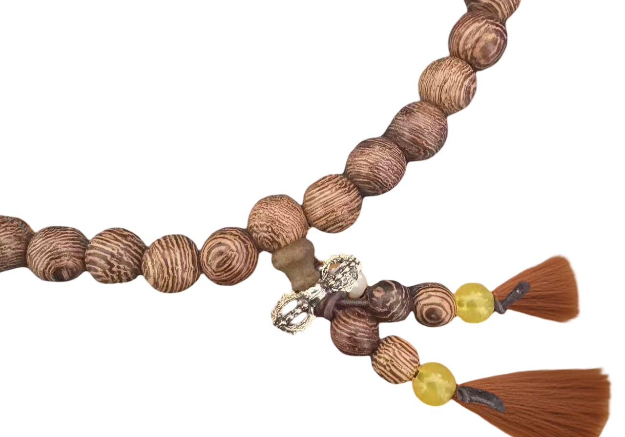 Mala-Armband aus Hühnerflügelholz – 108 Perlen Details