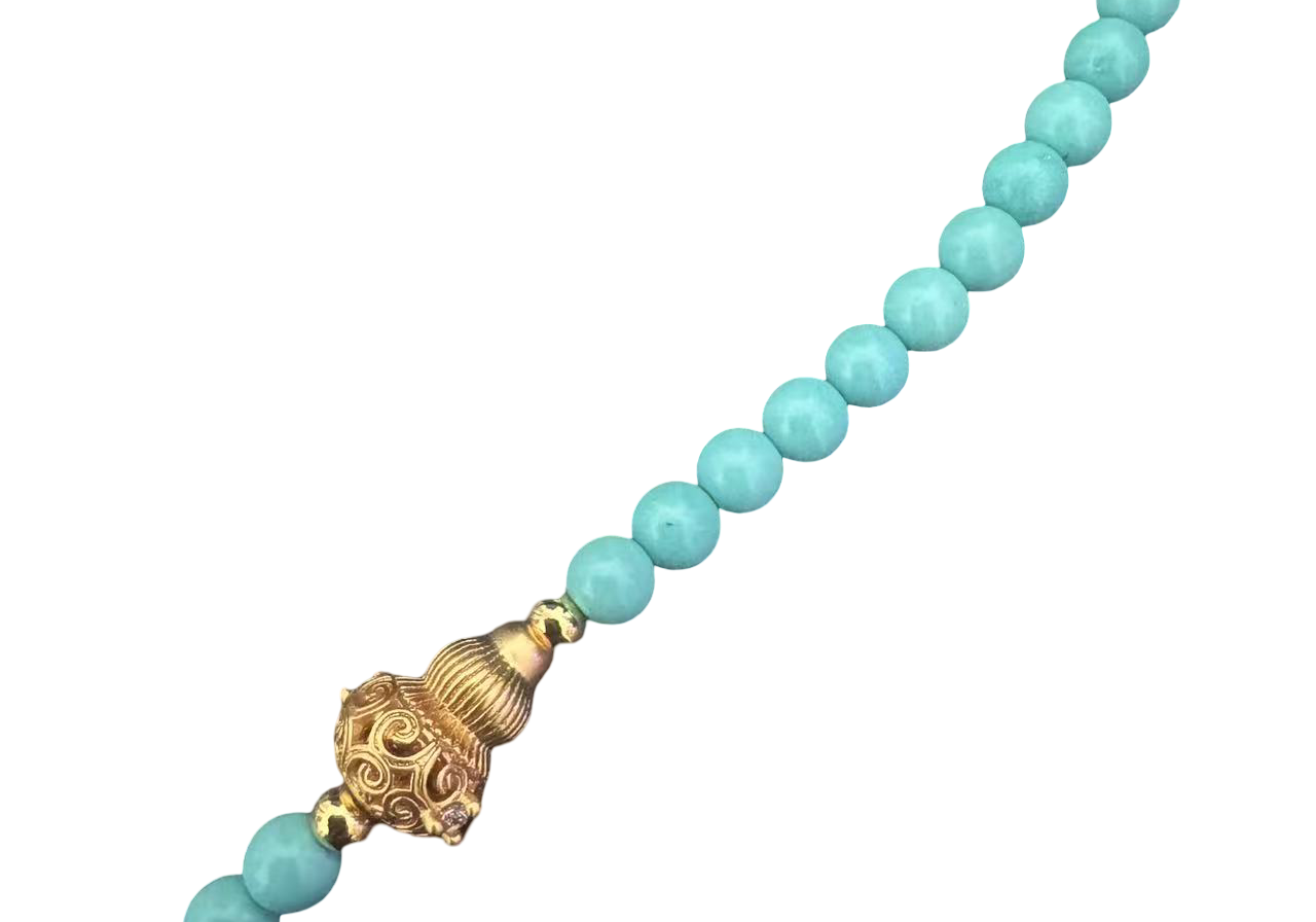 Tibetische Halskette aus Türkis – Handgefertigt details
